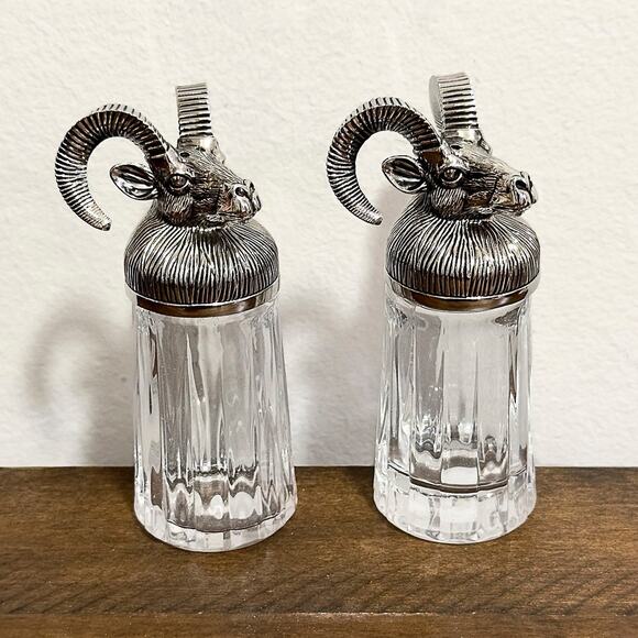 NWT: Godinger - Set of Ram Salt & Pepper Shakers - Picture 2 of 5